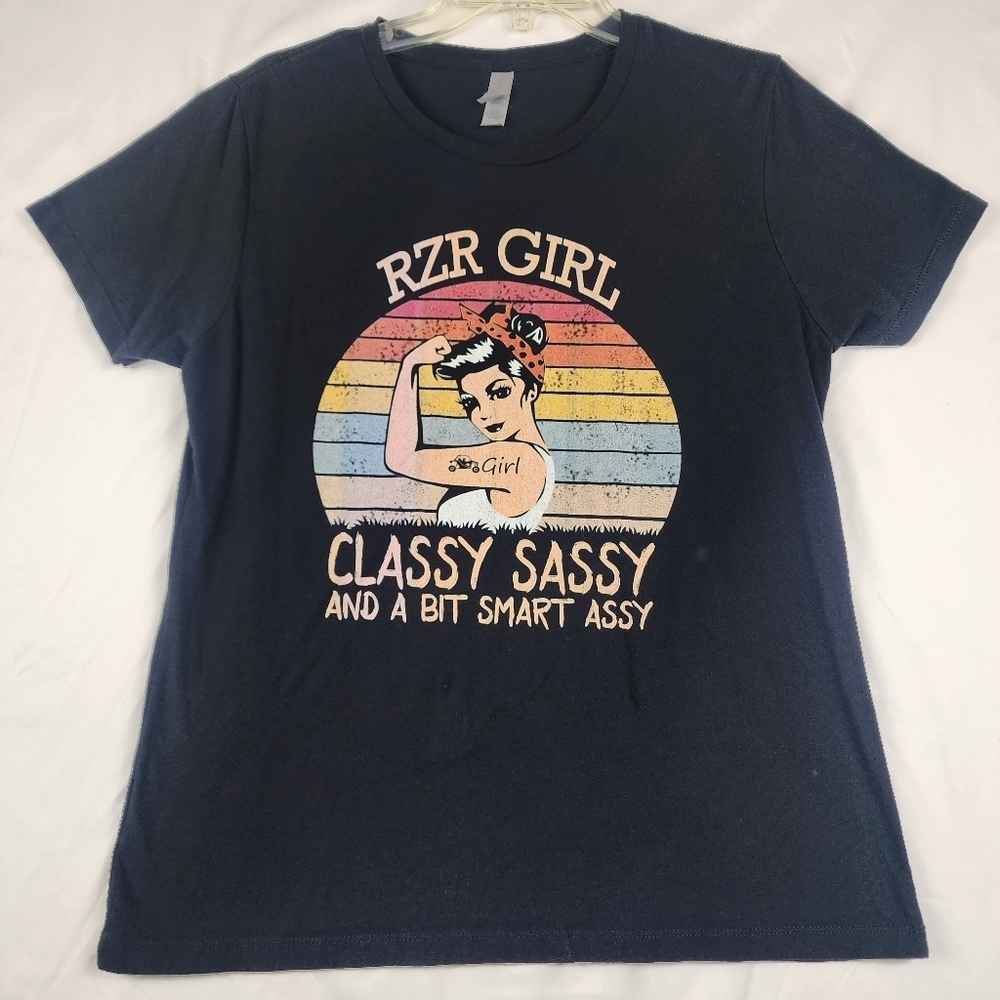 RZR Girl Classy Sassy And A Bit Smart A*** Colorful Graphic Tee Size XL